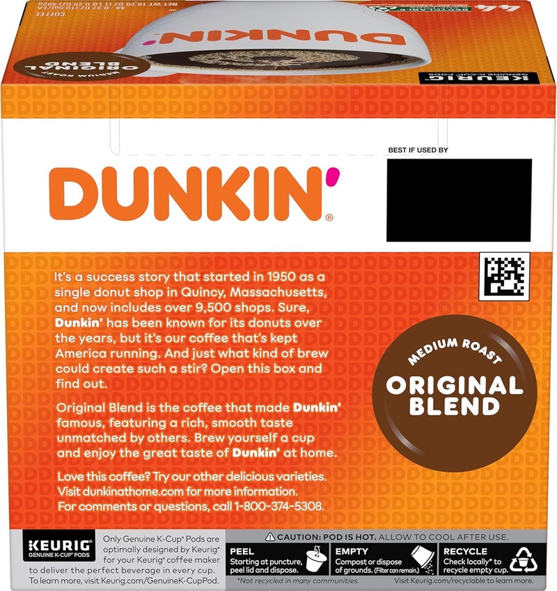 Dunkin Donuts Dunkin' Donuts Original Blend Medium Roast Coffee K-Cup Pods - Image 3