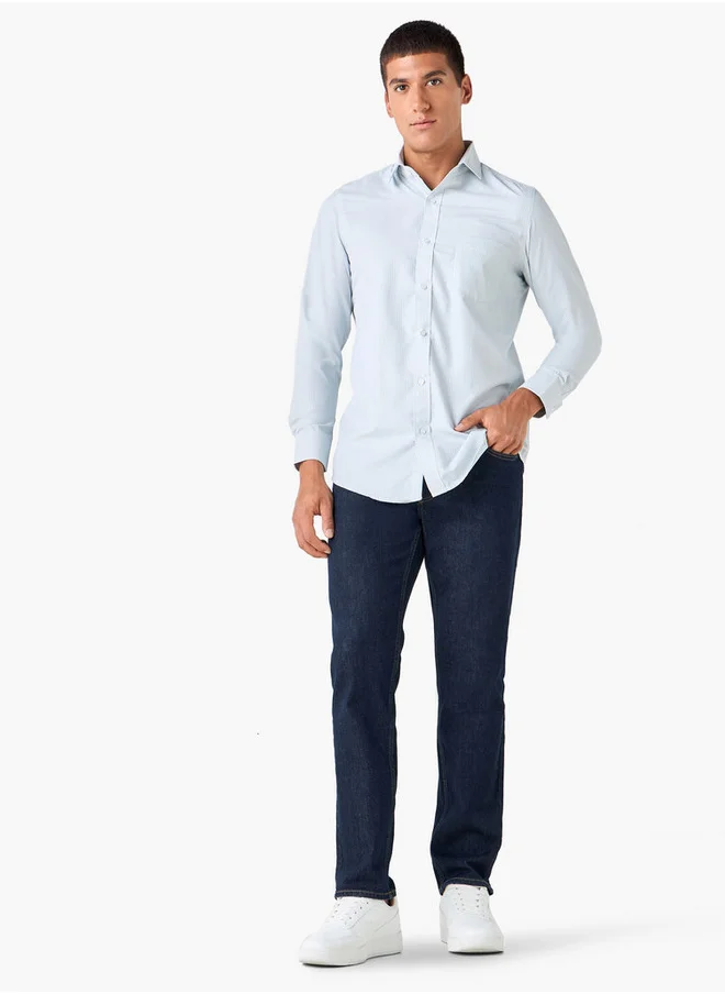 سبلاش فيڤ Regular Fit Checked Shirt with Collar and Long Sleeves