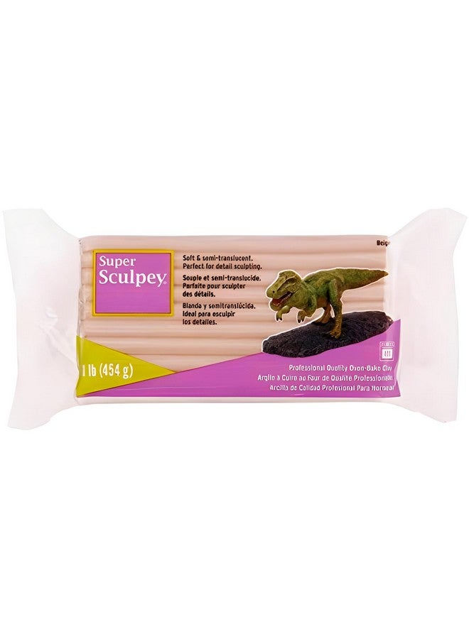 Sculpey Super Polymer Clay: Beige - 1 lb Pack - Soft Oven Bake Clay, Non-Toxic, Created for Advanced Sculptors-Artists-Model Makers-Movie Studios - Image 1