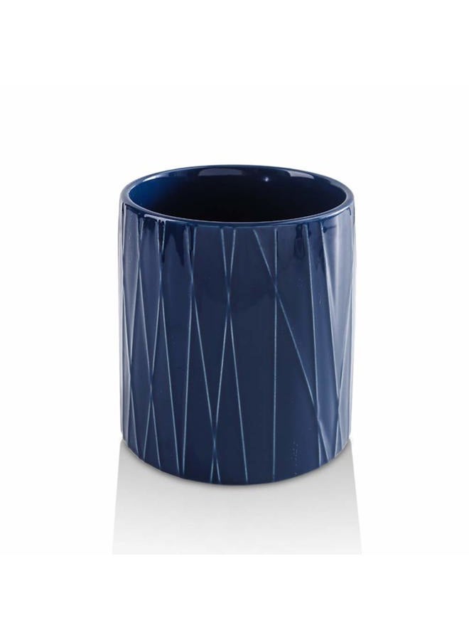 KOOV Kitchen Utensil Holder, Large Ceramic Utensil Crock, Deep and Stable, Utensils Caddy Irregular Striped Series (Aegean) - Image 1