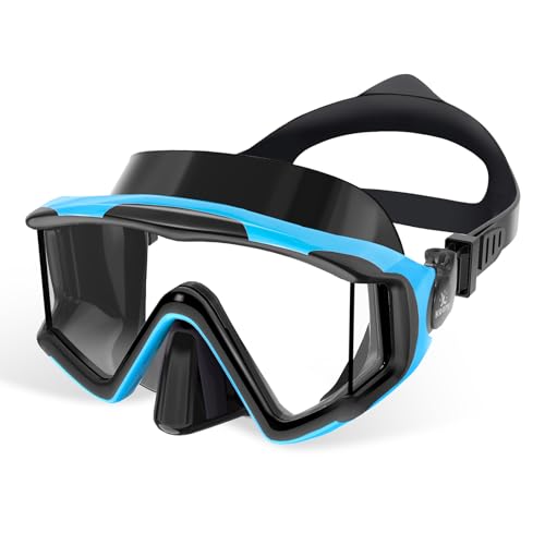 Keary Kids Swim Goggles with Nose Cover 3-Window Swimming Goggles for 4-16 6-14 8-12 3-5 4-7 Years Old Underwater Swim Mask for Toddler Boys Girls Youth Child Water Pool Goggle Anti-Fog Clear Glasses - Image 1