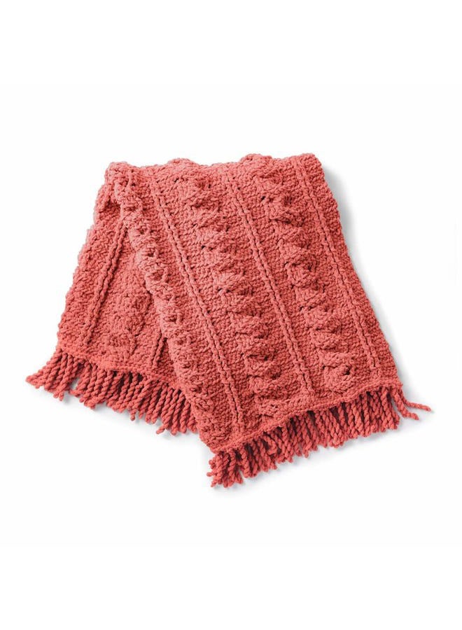 Bernat Blanket Yarn - Big Ball (10.5 oz) - 2 Pack with Pattern (Terracotta Rose) - Image 4