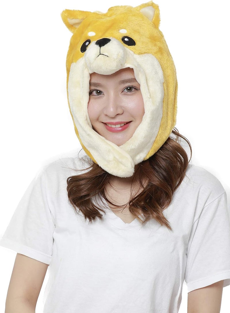 SAZAC Shiba Inu Dog Fluffy Beanie Cap Soft Warm Winter Head wear Yellow - Image 5