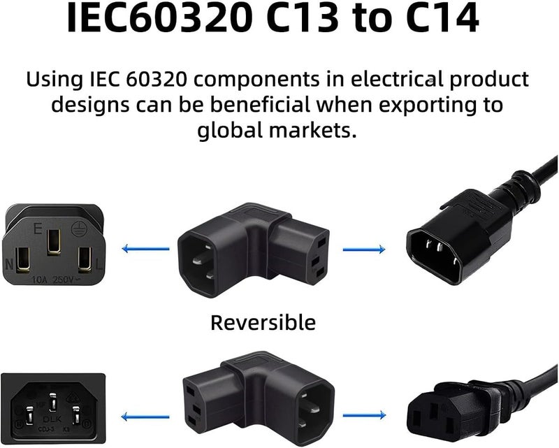 تشينيانغ مجموعة تشينيانغ المزدوجة من محول تمديد الطاقة بتقسيم Y من قابس IEC 320 C14 واحد إلى مقبسين C13 للشاشة/الكمبيوتر/غلاف PDU/الطابعة - Image 2