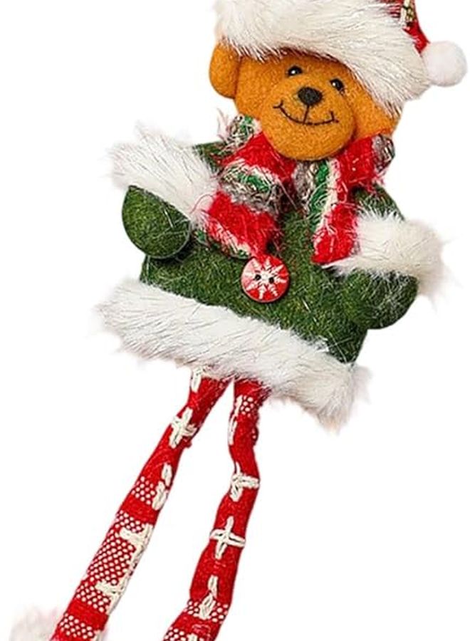 Swingable Christmas Doll Decorations Santa Snowman Deer Bear Figure With Hanging Rope - Image 4