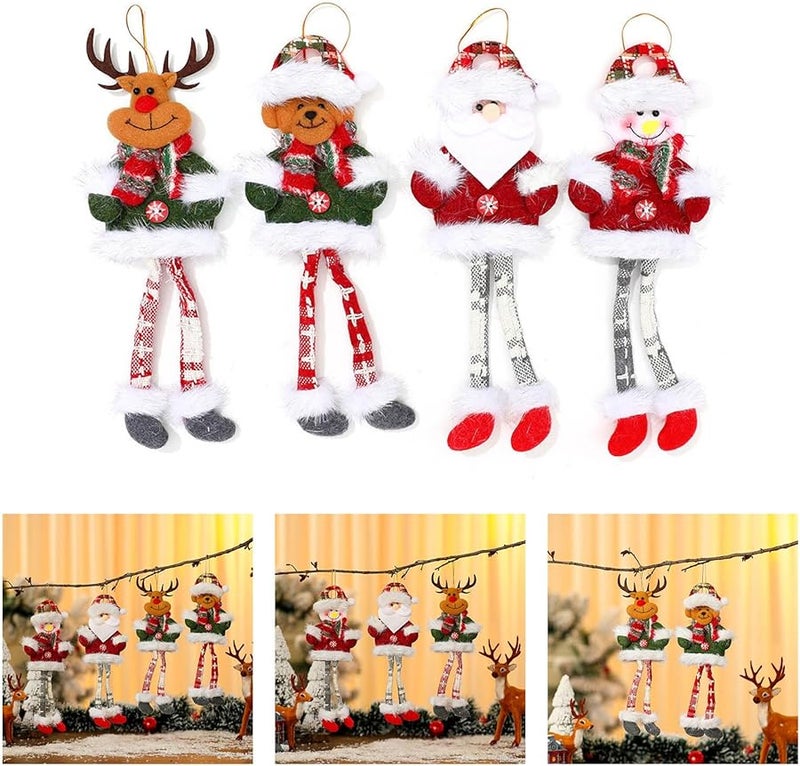 Swingable Christmas Doll Decorations Santa Snowman Deer Bear Figure With Hanging Rope - Image 3