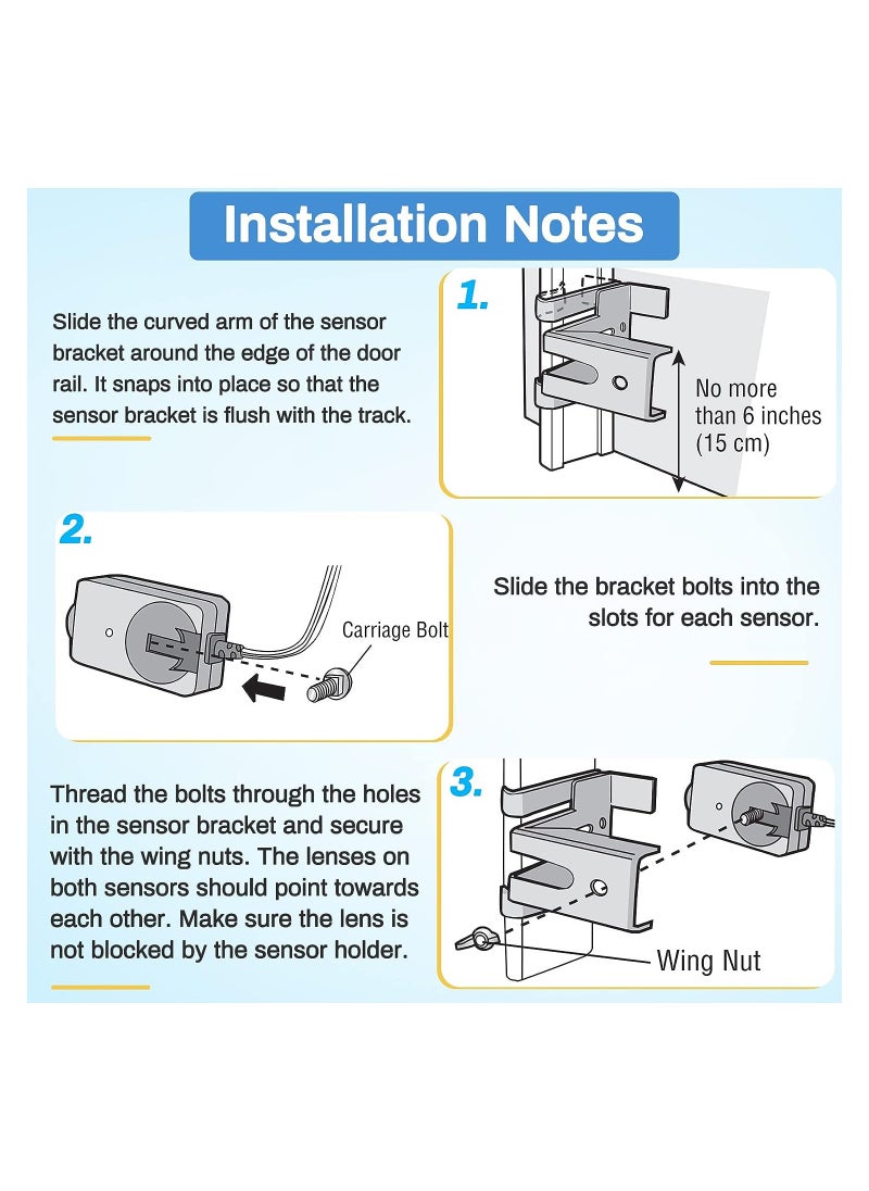 Generic - Garage Safety Sensor Kit for Liftmaster Sears Chamberlain Craftsman Compatible with 1997-Current Models 2 Sensors Included - Image 1