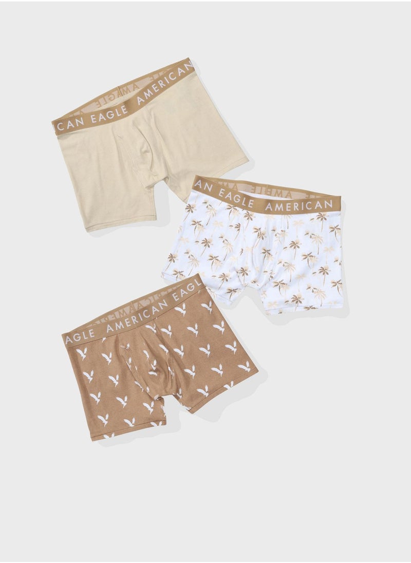 American Eagle - 3 Pack Logo Band Trunks - Image 1