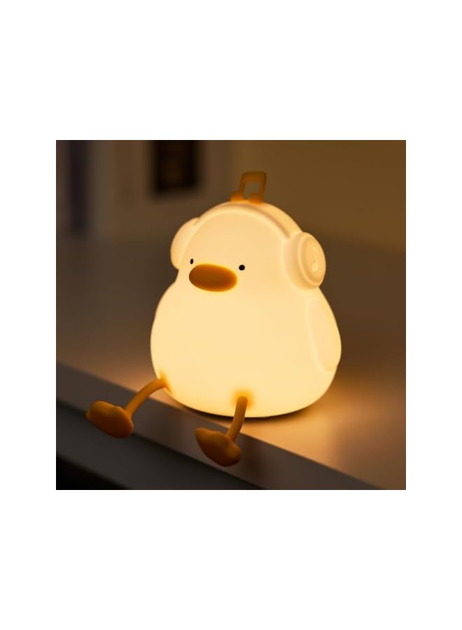 The Bros LED Happy Duck Night Light for Kids, 3 Level Dimmable Nursery Nightlight, Kawaii Silicone Squishy Light Up Duck Nursery Lamp, Bedside Touch Lamp Creative Gifts for Boys Girls Room Decor - Image 2