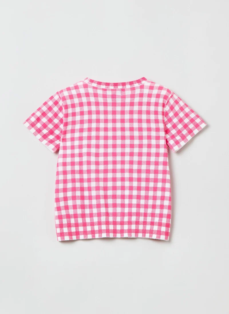 Ovs OVS Jersey T-Shirt With Gingham Pattern