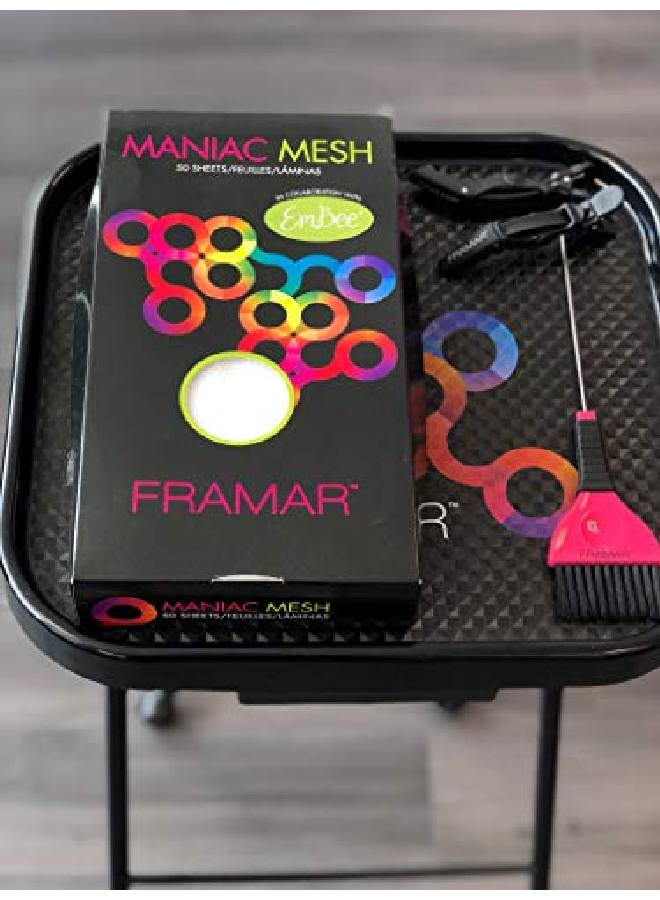 framar Maniac Mesh Sheets Mesh Strips For Hair Dye Hair Color Hair Bleach 50 Pack (Reusable) - Image 5