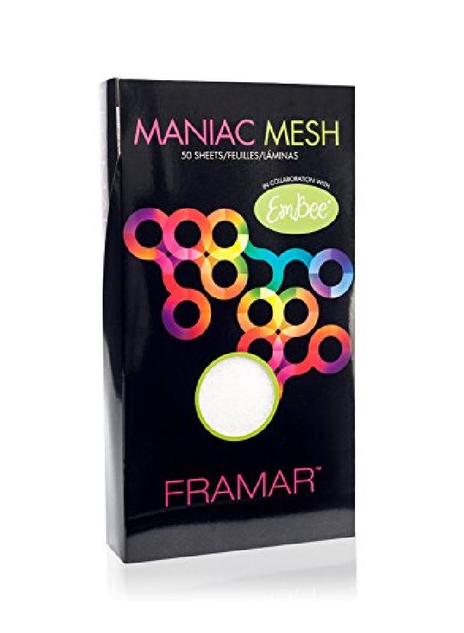 framar Maniac Mesh Sheets Mesh Strips For Hair Dye Hair Color Hair Bleach 50 Pack (Reusable) - Image 3
