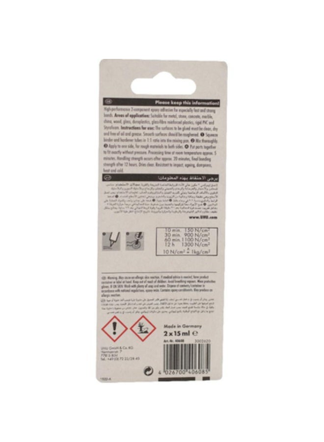 UHU Quickset No. 35 Epoxy 30.00 ml ( 1.06 oz )Clear - Image 2