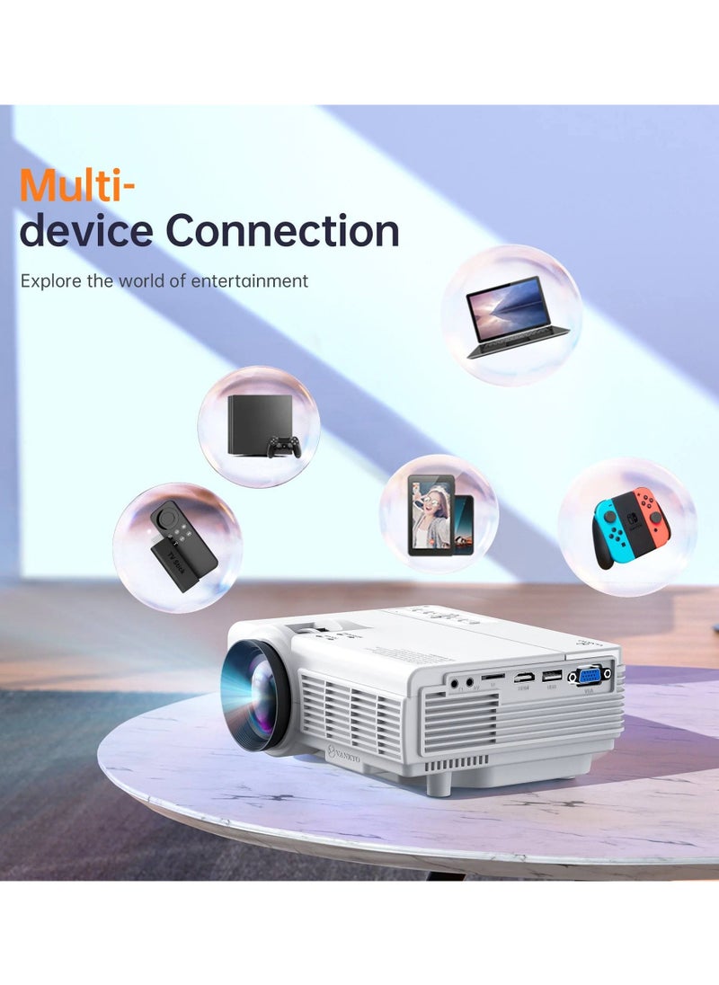 vankyo - LEISURE 3 Mini Projector, Full HD 1080P and 170'' Display, 2400 Lux Portable Movie Projector LCD TFT with 20,000 Hours Light Life, Compatible with TV Stick, PS4, HDMI, VGA, TF, AV and USB - Image 1