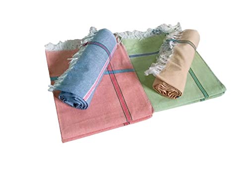 bath towels Khadi Cotton bath towels Manufactured SIRCILLA 36 * 72 inches (Pack of 3). Pure Cotton Multi Colour Towels Suitable for All Men and womenLARGE Size - Image 4