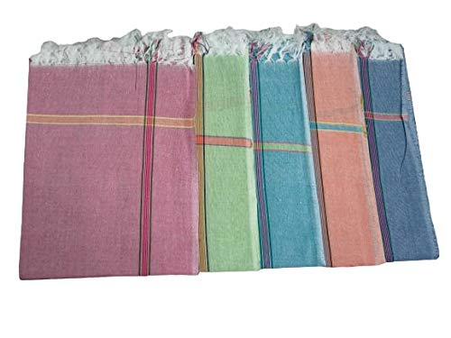 bath towels Khadi Cotton bath towels Manufactured SIRCILLA 36 * 72 inches (Pack of 3). Pure Cotton Multi Colour Towels Suitable for All Men and womenLARGE Size - Image 1