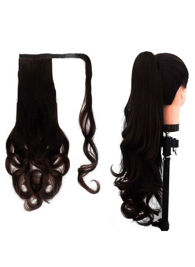 Paradise - Curly Wrap Around Ponytail Hair Extensions For Women And Girls Dark Brown - Image 1