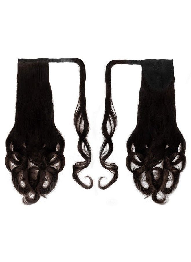 Paradise - Curly Wrap Around Ponytail Hair Extensions For Women And Girls Dark Brown - Image 1