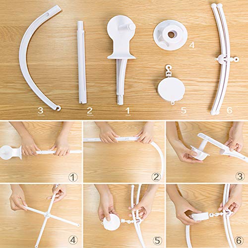 AFUNTA 26 Inch Baby Mobile for Crib, Adjustable Screw Crib Mobile Arm with Music Box Holder, Crib Mobile for Baby Girl Nursery Decor - Image 4