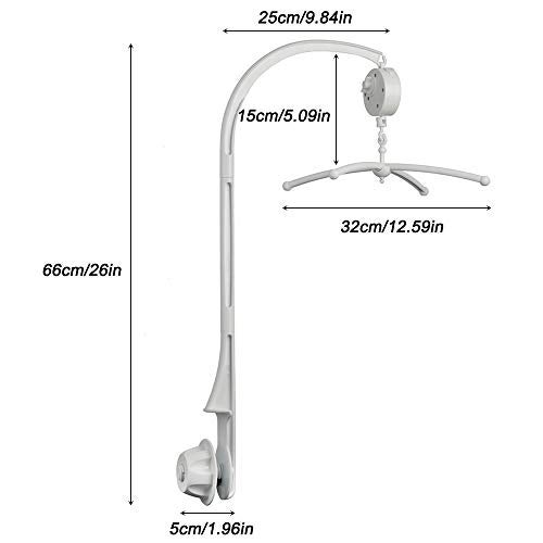 AFUNTA 26 Inch Baby Mobile for Crib, Adjustable Screw Crib Mobile Arm with Music Box Holder, Crib Mobile for Baby Girl Nursery Decor - Image 3