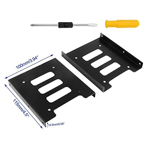 suiwotin 4PCS SSD Bracket 2.5 to 3.5 Adapter, SSD HDD Hard Disk Drive Bays Holder, SSD Mounting Bracket Kit Metal Mounting Bracket Adapter with Screwdriver and Screws - Image 4