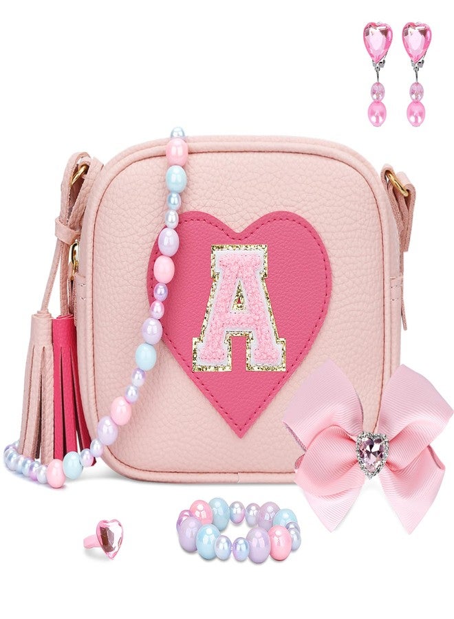 KKXIU Gifts For 3 4 5 6 7 8 Year Old Girls Dress Up Jewelry Kids Toys Toddler Purse Heart Little Girl Bag (A, Pink) - Image 1