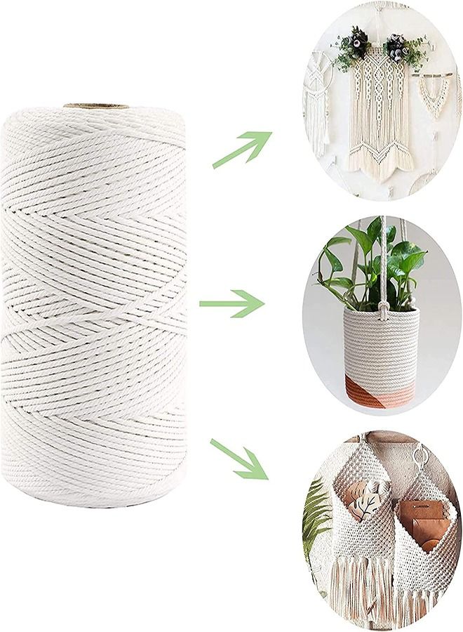 كاست ويف حبل قطني ، حبل مكرامي طبيعي 4 مم × 100 م ، للزينة الحرفية DIY ، سلسلة تغليف أغذية المطبخ ، شماعات نباتات معلقة على الحائط ، تطبيقات البستنة ، سجق صنع اللحوم ، ديكور الزفاف  - Image 5