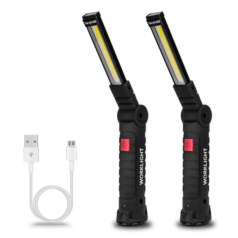 Lmaytech Tool Gifts for Men 2Pack Rechargeable LED Work Lights with Magnetic Base, 360Â° Rotation,Versatile Lighting for Repairs, Outdoors,Christmas Gifts,Stocking Stuffers Mens Gifts - Image 1