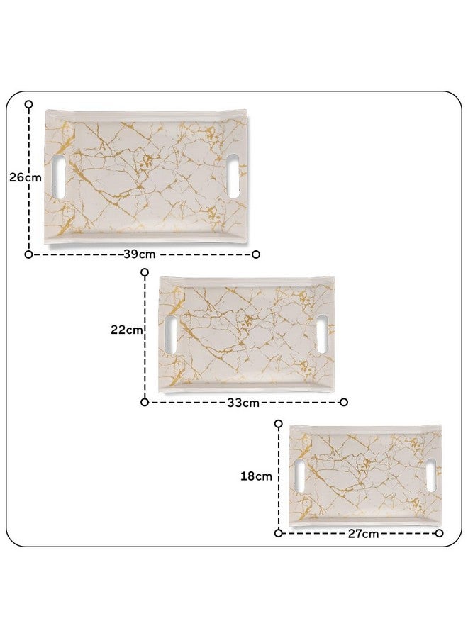 UPC PREMIUM HOUSEWARE U.P.C Serving Tray Set- Handcrafted & Hand-Painted for Kitchen/Table & Home Decor/Dinning/Gifts/Restaurants/Living Room/Coffee Table (Set of 3 Trays) (VIL062) - Image 4
