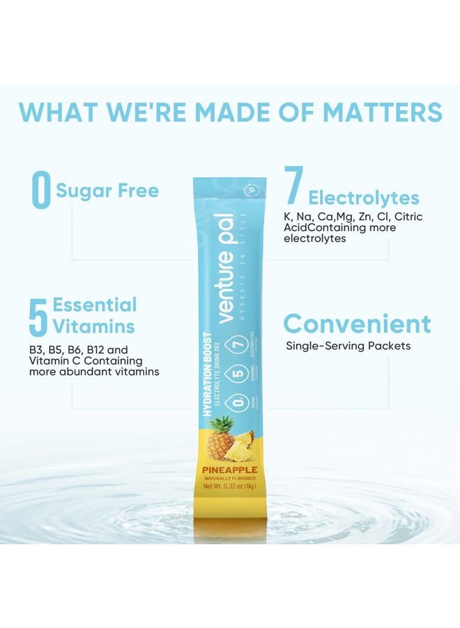 Venture Pal Sugar Free Electrolyte Powder Packets - Liquid Daily IV Drink Mix for Rapid Hydration & Party Recovery | 5 Vitamins & 7 Electrolytes| Keto Friendly | Non-GMO | Certified Vegan | 16 Sticks - Image 5