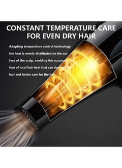 SILVER CREST Professional Hair Dryer, Super Endurance Strong Wind Electric Hair Dryer With Accessories 3500W Black  - Image 2