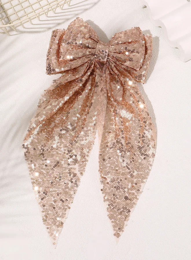 Take Two Sequin Hair Bow Clip