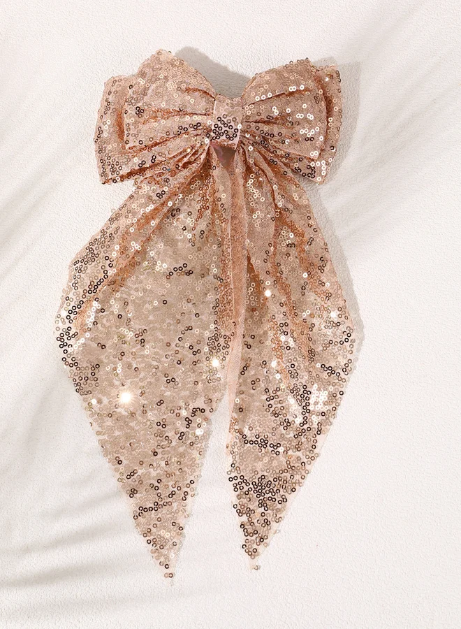 Take Two Sequin Hair Bow Clip