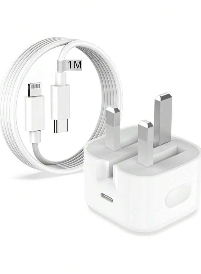 Hawk 20W Fast iPhone Charger | Fast USB C Wall Charger with 1m USB C to Lightning Cable Compatible with iPhone 14/14 Pro/14 Pro Max/13/12/SE2020/11/XR/XS Max/X/iPad - Image 2