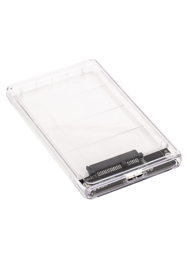 Generic External Transparent SSD Solid State Mechanical 2.5 Inch Notebook SATA Serial Port USB 3.0 High Speed Mobile Hard Disk Box-Color:Type-c 3.1 Transparent White Hard Drive Box  - Image 2
