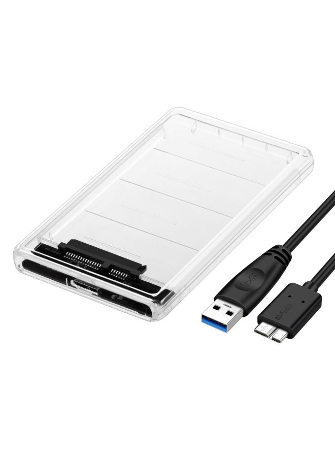 Generic External Transparent SSD Solid State Mechanical 2.5 Inch Notebook SATA Serial Port USB 3.0 High Speed Mobile Hard Disk Box-Color:Type-c 3.1 Transparent White Hard Drive Box  - Image 3