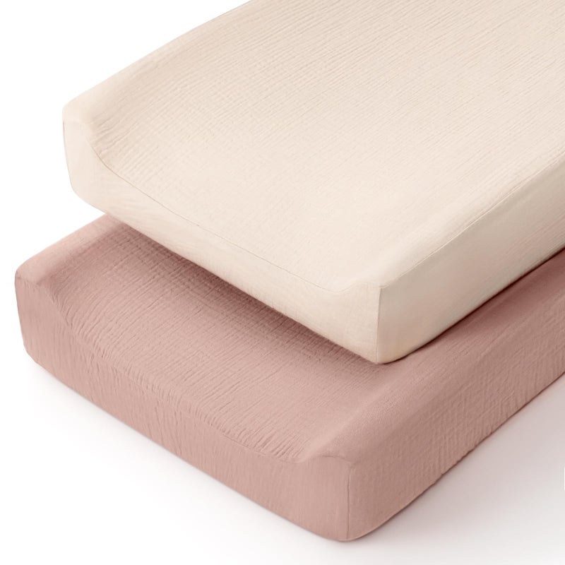 Lulu moon lulumoon Muslin Changing Pad Cover: Baby Diaper Changing Table Pad Cover - Changing Pad Sheets for Girls Boys - Image 1