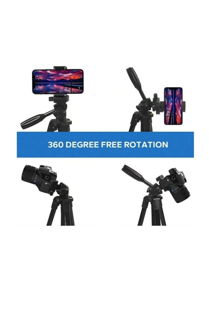 NeePho NP-3170 Tripod Professional Outdoor Live Selfie Camera Phone Floor Stand Tripod - 105cm Height - Stable Flip Lock Aluminium Alloy Legs - For  Mobile / Camcorder / DSLR / Action cam | Black  - Image 5