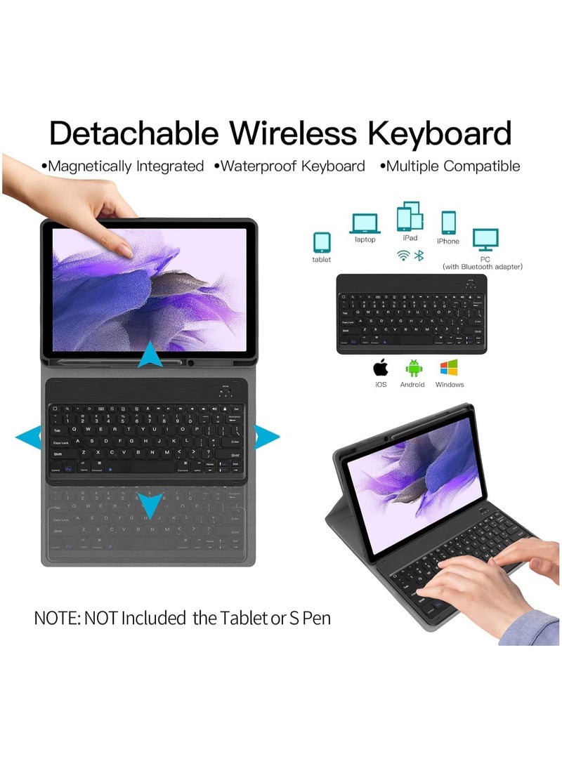 ELTRAZONE Keyboard Case for Samsung-Galaxy-Tab S8+ S7 FE S7+ 12.4" - Case with Wireless Detachable Keyboard Tablet Cover for Galaxy Tab S8+ SM-X800/X806 2022 S7 FE SM-T730/T733/T736/T738' - Image 3