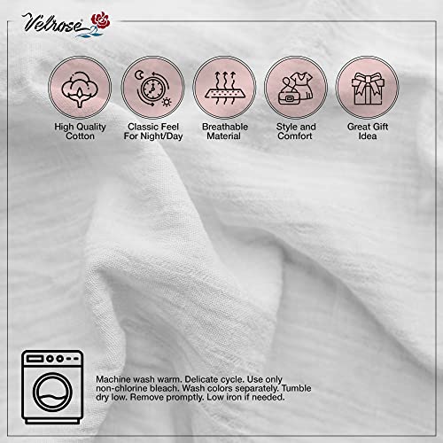 Velrose Women's Cotton Full Slip Soft Under Dress Nightgown Loungewear with Wide Strap and Scallop Lace Trim Style 801 White - Image 5