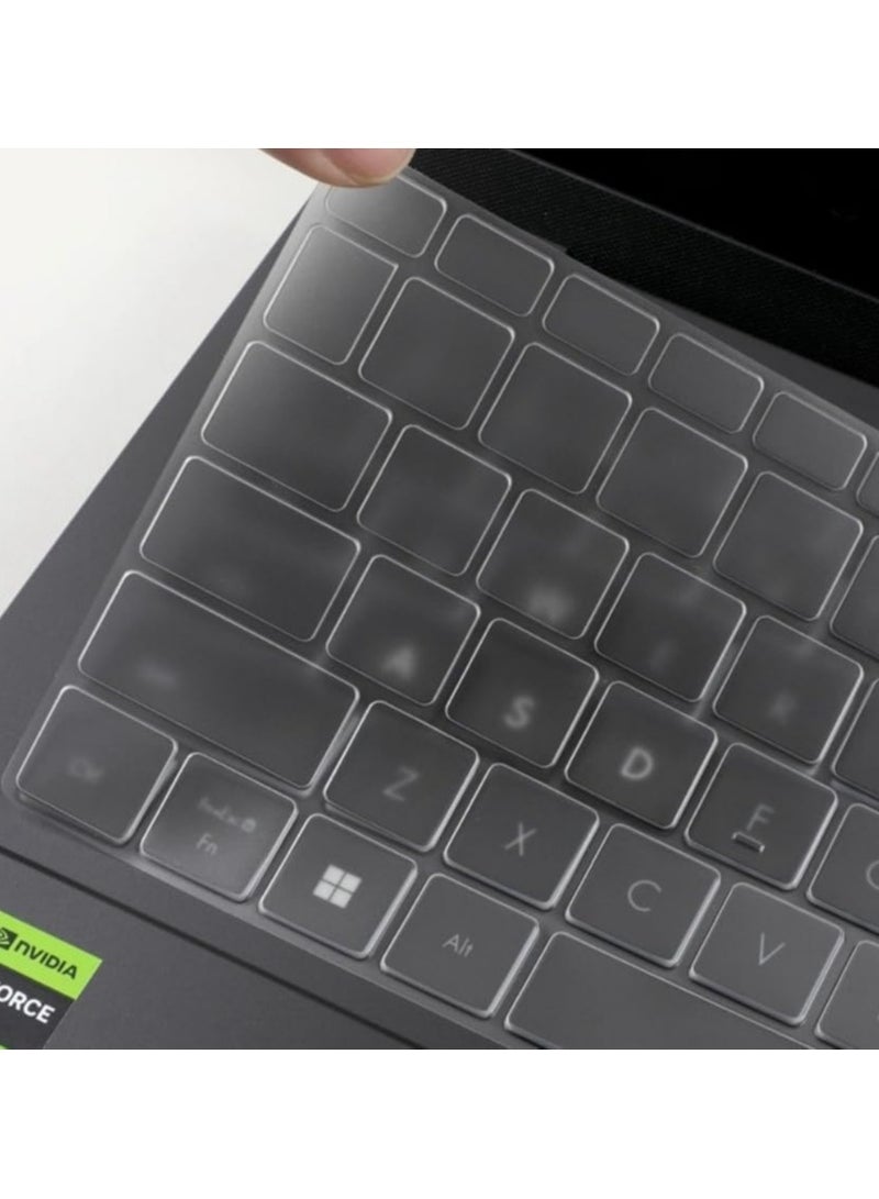 غطاء لوحة مفاتيح شفاف عالي الوضوح متوافق مع ASUS V16 (V3607V) 16 إنش 2025، من مادة السيليكون TPU، مع زجاج مقسى عالي الدقة - Image 5