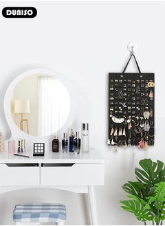 DUNISO Hanging Earrings Organizer, Large Capacity Earring Holder, Wall Mounted Earring Display Holder, Compact Design, Soft Material, Brooch Collection Storage Holder for Women Girls  - Image 5
