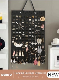 DUNISO Hanging Earrings Organizer, Large Capacity Earring Holder, Wall Mounted Earring Display Holder, Compact Design, Soft Material, Brooch Collection Storage Holder for Women Girls  - Image 1