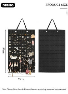 DUNISO Hanging Earrings Organizer, Large Capacity Earring Holder, Wall Mounted Earring Display Holder, Compact Design, Soft Material, Brooch Collection Storage Holder for Women Girls  - Image 4