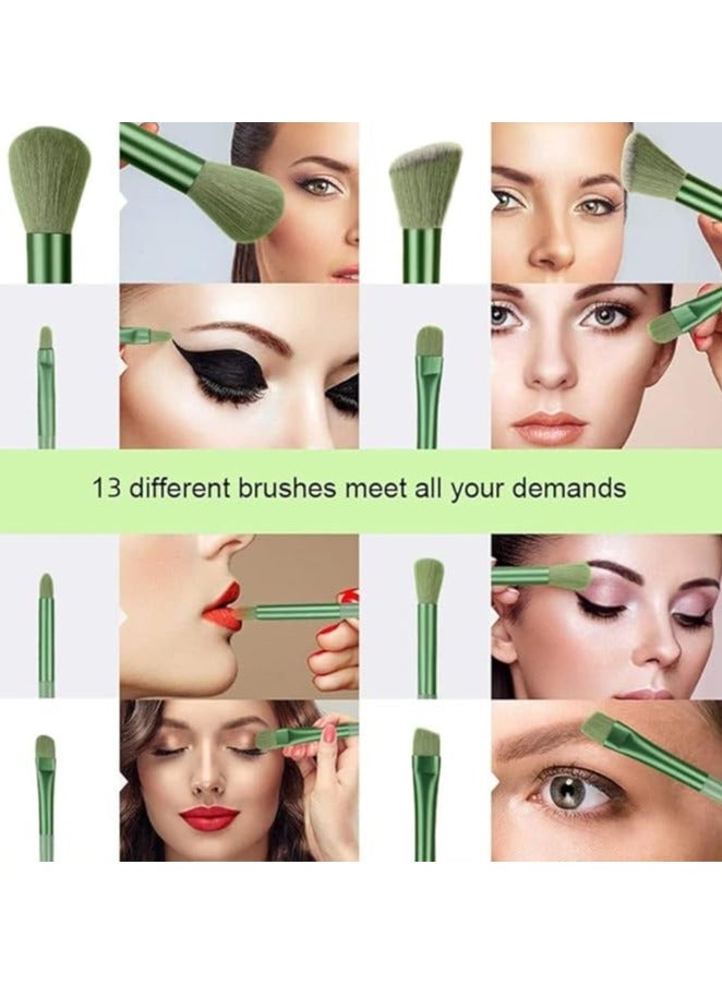 مجموعة فرش مكياج فاخرة شعيرات نايلون ناعمة مضادة للحساسية لون تركواز - Image 4