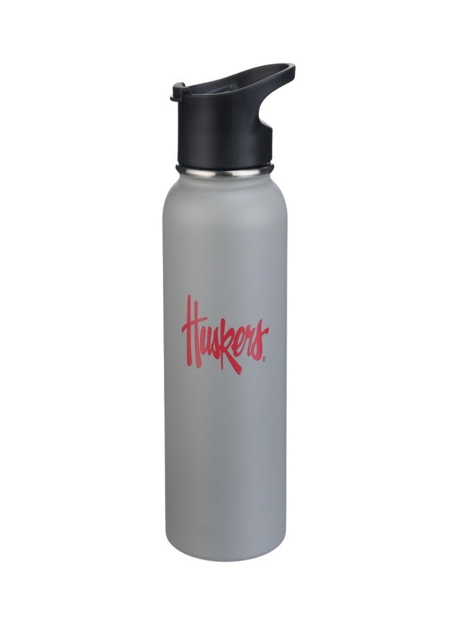 The Memory Company Officially Licensed NCAA - University of Nebraska, Lincoln 32oz Team Logo Water Bottle with Accessories - Image 1