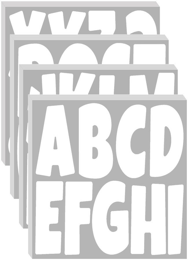 Bemeol Letter Stickers 351 Pieces 4 Inch Bulletin Board Letters Alphabet Cutout Letter for Bulletin Board Display Home Classroom School Decor(White) - Image 1
