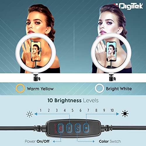 DIGITEK (DRL-14C) LED Ring Light with 5ft Stand & Smartphone Mount - USB Powered, Color Switch Mode, Brightness Control, Dual Temperature - for Photo & Video Shoots, Makeup, Vlogging! - Image 3