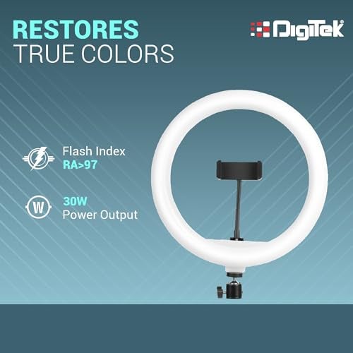 DIGITEK (DRL-14C) LED Ring Light with 5ft Stand & Smartphone Mount - USB Powered, Color Switch Mode, Brightness Control, Dual Temperature - for Photo & Video Shoots, Makeup, Vlogging! - Image 2