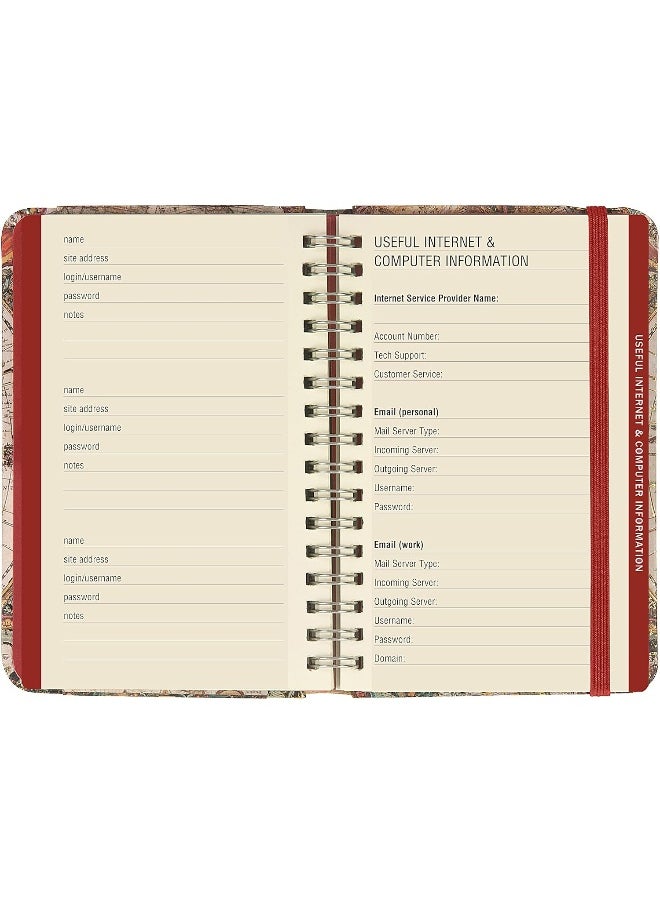 null - Old World Internet Address & Password Logbook (removable cover band for security) - Image 1